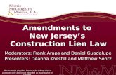 Amendments to New Jersey\'s Construction Lien Law