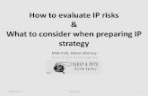 Evaluating intellectual property risks and preparing IP strategy