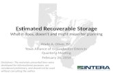 Estimated Recoverable Storage: What it does, doesn't and might mean for planning, Wade Oliver, Intera