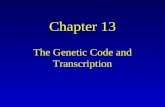 Chapter 12: Genetic Code and Transcription