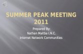Summer Peak Meeting 2011