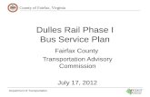 Fairfax County Transportation Advisory Commission: Dulles Rail Phase I Bus Service Plan