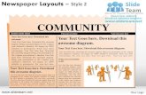 Newspaper layouts style design 2 powerpoint ppt slides.