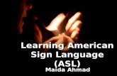 Learning American Sign Language (ASL)