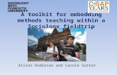 Anderson & Sutton: A toolkit for embedding methods teaching within a sociology fieldtrip