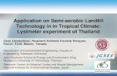 Application on Semi-aerobic Landfill. Technology in in Tropical Climate: Lysimeter experiment of Thailand (SWGA Chart Chiemchaisri)