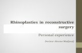 Rhinoplasty in reconstructive surgery