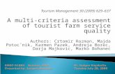 Student Review "A multi-criteria assessment of tourist farm service quality"