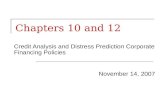 Chapters 10 and 12 Credit Analysis and Distress Prediction ...