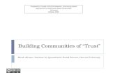 Building Communities of “Trust”