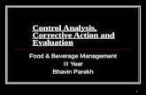 Control Analysis, Corrective Action And Evaluation