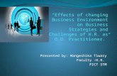 “Effects of changing business environment on business strategies and challenges of h.r. as o.d. practitioner