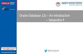 Oracle database 12c introduction- Satyendra Pasalapudi