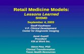 Retail Medicine Models: Lessons Learned