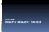 Honor’s research project overview