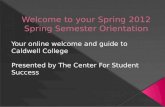 Spring 2012 Online Orientation