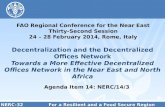 Decentralization and the Decentralized Offices Network Towards a More Effective Decentralized Offices Network in the Near East and North Africa