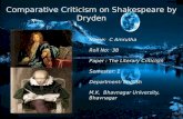 38 comparitive criticism on shakespeare by dryden