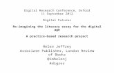 Digital Research Conference 2012, Oxford: Re-imagining the literary essay for the digital age