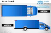 Blue truck top view powerpoint ppt templates.