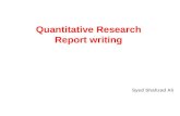 Quantitative report writing