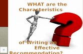5 Characteristics for writing QM Recommendations