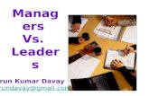 Managers  Vs. Leaders   45  Differences