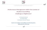 Performance Management within the Context of Student Counselling: Challenge or Nightmare?