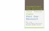 (Part One) Research Guidelines For Writing your Thesis Paper