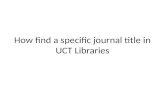 How find a specific journal title in UCT Libraries
