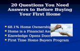 First Time Home Buyer Presentation  Part 1
