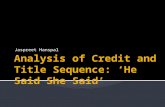 Analysis of credit and title sequence