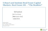 Real Estate Finance 201: The Realities (Stephen Blank) - ULI Fall Meeting 102611