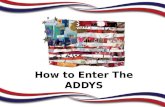 2014 How to Enter the ADDYs