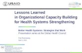 Lessons Learned in Organizational Capacity Building under Health Systems 20/20