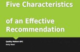 5 Characteristics of an Effective Recommendation