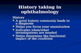 History taking in ophthalmology
