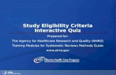 Study Eligibility Criteria Quiz