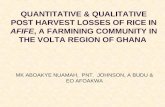 Th3_QUANTITATIVE & QUALITATIVE POST HARVEST LOSSES OF RICE IN AFIFE, A FARMINING COMMUNITY IN THE VOLTA REGION OF GHANA