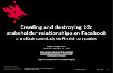 Creating and destroying b2c stakeholder relationships on Facebook