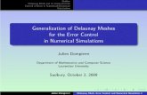 Generalization of Delaunay Meshes for the Error Control in Numerical Simulations