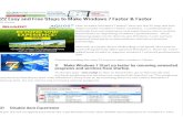 22 easy and free steps to make windows 7 faster & faster