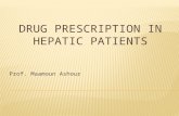 Drug prescription in hepatic patients