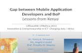 Mobile apps usage at BoP in Kenya- presented in Mysore, India