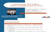 Optimizing JCE editor from usability point of view