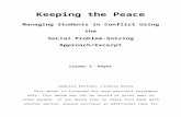 Keeping the Peace: Managing Students in Conflict Using the Social Problem-Solving Approach