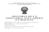 Historia Industria Azucarera Bolivia