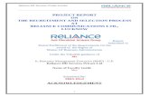 Mbe Reliance ProjectPROJECT REPORT  ON  THE RECRUITMENT AND SELECTION PROCESS  AT  RELIANCE COMMUNICATIONS LTD