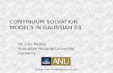 Continuum Solvation Models in Gaussian 03 (2)