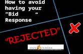 How to avoid having your bid/tender response rejected BEFORE evaluation